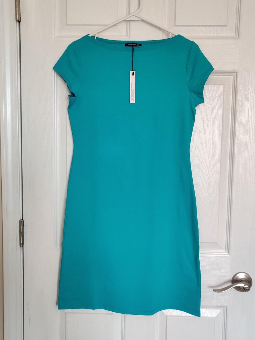 Turquoise cotton spandex dress
